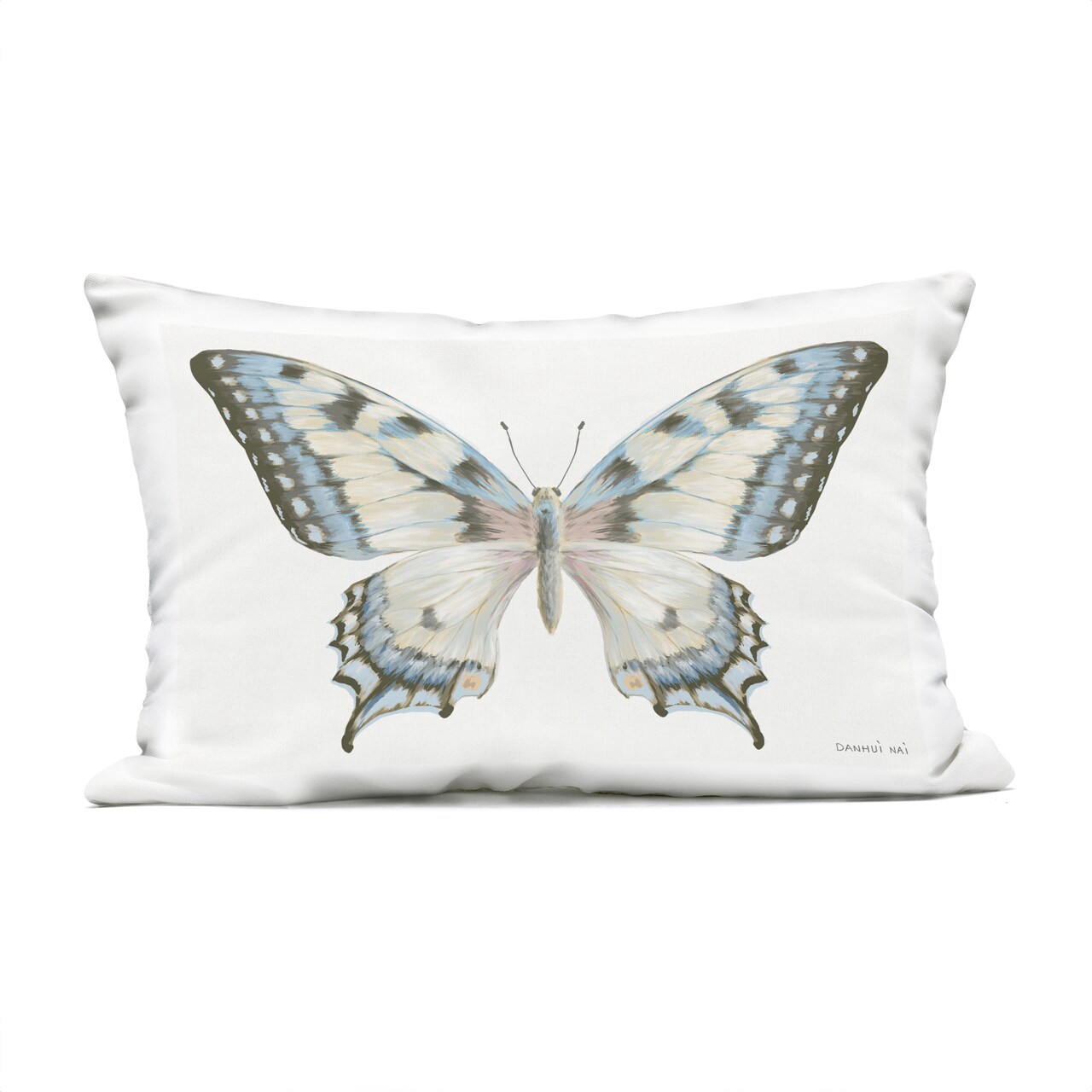 Stupell Industries Blue Brown Accent Butterfly Outdoor Printed Pillow design by Danhui Nai, 14 x 7 x 20